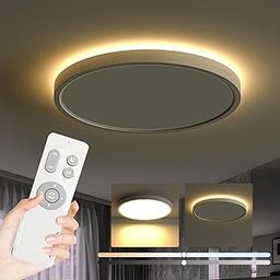 Roomratv Ceiling Light Fixture with Remote Control, Flush Mount Ceiling Night Light, 15" 26W + 4W Round Panel Light, 3000K-6500K Light Colour Changeable, Brightness (10% to 100%) Adjustable-2