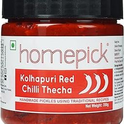 Homepick Pickles Kolhapuri Red Chilli Thecha 350g-image-48