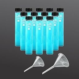 Bello 50ml 12pcs Clear Glass Vials Culture Tube, Glass Sample Vial PP Funnel 35mm, 50mm Leak-Proof Glass Bottles Containers Essential Oil Bottles for Storage Liquid, Pills and Lab Home Kitchen Use.-19