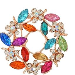 Missmister Brass Pink Rose Goldplated Colourful Cubic Zirconia Fashion Sareepin/Brooch for Men Women Clothing Accessory (MM3636SPDM)-image-62