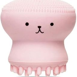 Hiroxa Facial Cleansing Brush, Octopus Design Silicone Soft Brush & Sponge, Deep Pore Cleansing, Exfoliating, Massage, Pink-image-96