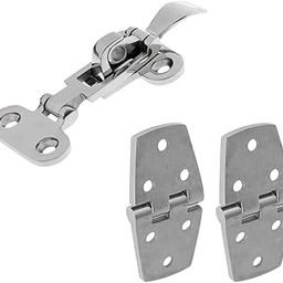 GUDMART® 316 Stainless Steel Marine Boat Hardware Anti-Rattle Latch + 1 Pair Hinges-image-13