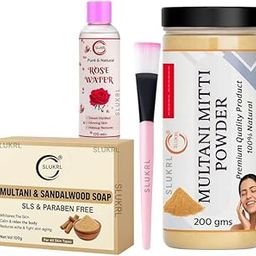 Multani Mitti Skin Glow Kit ? Natural Soap, Rose Water & Brush Included | Ayurvedic Formula Natural Herbal Glow Soap | Essential Oils for Hydrated, Radiant Skin-image-97