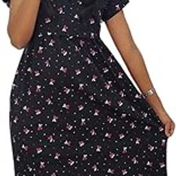 Feeding Dress for New Moms | Zipless Nursing Gown India | Cotton Maternity Nightwear | Ankle Length Pregnancy Nighty | 2 in 1 Pre & Post Pregnancy Dress | Pull Up Design | Comfortable Maternity Gown-image-56