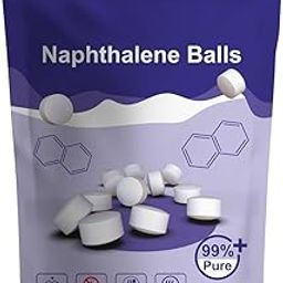 Naphthalene Balls White Kapoor Goli Stain-Free Anti-Insect, Grade A 99% Pure – 200 gm, Long-Lasting Freshness, Ideal for Cloth Wardrobe, Almirah, Bookshelves, Cupboards & Drawers (200g (Pack of 2))-image-28