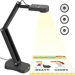 PAKOTOO 8MP USB Visualiser, Webcam, Document Camera for Teacher and Classroom for A3 A4 Size with Dual Mic, LED Light, Up and Down, Left and Right Image Inversion, for Distance Teaching, Learning-24