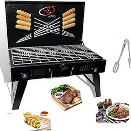 NE GRILLS Charcoal barbeque grill set, Foldable briefcase style (Briefcase with Tong)-picture-14