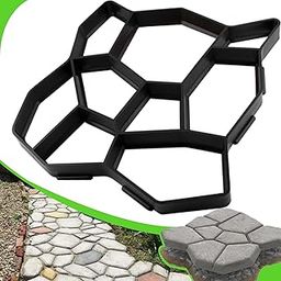 CJGQ ANOTHERA Plus Size 19.6"x19.6"x1.7" Walk Maker Reusable Concrete Pathmate Stone Molding Stepping Stone Paver Lawn Patio Yard Garden DIY Path Maker Paving Moulds (Irregular)-picture-11