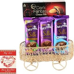 SFU E Com Antique Chocolate Gift Basket | Valentine Chocolate With Love Greeting Card | Valentine Chocolate Hamper | 603-23