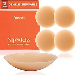 Nipple Cover for Women | Ultra-Thin Adhesive Pasties for Women Reusable | Invisible Silicone Breast Cups with 12 Hrs Strong Hold | Sweatproof & Waterproof | 4 Pcs + Travel Case-image-36