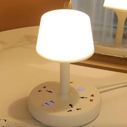 MORADIYA Multi Functional Conversion Socket Desk Lamp| USB Plug in Small Table Lamp with Phone Holder| Extension Outlet Ports Mob Chargers| Creative Desktop USB Socket Eye Protection Desk Lamp-image-14
