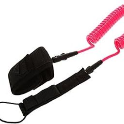 Meadawgs® 10ft Coiled SUP Surfboard Surfing Board Leash with Double Swivel - Rose Red-picture-13