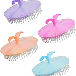 Ankita Hand Grip Round Comb & Scalp Massager | Small Round Hair Comb Shampoo Brush Scalp Massage | Tangle Eraser Detangling Brush | Soft Bristles for Gentle Scalp Care, Deep Cleaning, Dandruff Prevention, Oil Control, Relaxing Head Massage | Pack of 4 (Color May Vary)-17