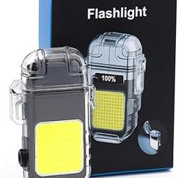 Mini Keychain COB LED Light, USB Rechargeable Flashlight, Compact Waterproof Torch (Clear/Black)-17