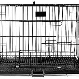 D&C PAWS Single Door Folding Metal Dog Cage – Powder-Coated Crate with Removable Tray and Paw Protector – Small Size Kennel for Dogs, Cats, and Rabbits (Black, 30 Inch)-image-51
