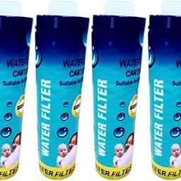 Universal 9" Green RO Carbon Filter Cartridge – 5 Micron, 400 gm – Pack of 4 | Works with Kent, Aquaguard, Livpure | Removes Chlorine, Rust, Odor | Home Water Purifier Candle-1