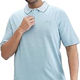 Men's Comfort Fit Solid Pattern Pure Cotton Plain Collar Half Sleeve Casual T-Shirt-image-64