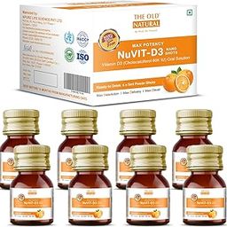 The Old Natural Nuvit D3 Vitamin D3 60000 Iu I Cholecalciferol Vitamin D3 Oil 60000 Iu Sugar Free Nano Shots I Once In A Week - 5Ml (Pack Of 8 Nano Shots - 40Ml)-1