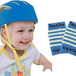DearJoy Baby Head Protector for Safety of Kids 6M to 3 Years- Baby Safety Helmet with Proper Air Ventilation & Corner Guard Protection + Baby Kneepads for Crawling (Blue)-12