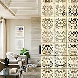 Planet Decor Modern Attractive Hanging DIY Room Divider Static Java Decorative Wall Screen Partition for Decorating Living Dining Room Kitchen & Bedroom Set of 12 (Cream)-picture-25
