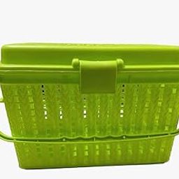 Rashi Plastic Square Multi Purpose/Trendy Shopping/Storage Basket, Handles Plus Lid|Size 7 X 8 X 6Cm|Small/Mini Basket-image-10