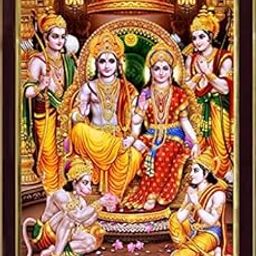 SAF Ram Darbar Sparkle Coated Framed Home Decorative Gift Item Painting (13.25 inch x 9.25 inch) SAFR3276 (Religious)-Multicolour-25