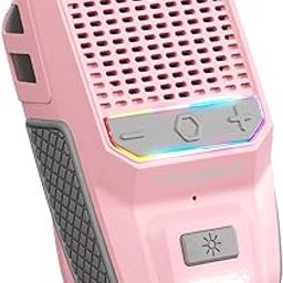 Wearable Bluetooth Speaker, Clip-On Speaker with Built-in Mics for Hands-Free Music and Calls Small Speaker with LED Light,15 Hours Battery Life Waterproof Speaker for Outdoor Hiking/Biking-Pink-image-40