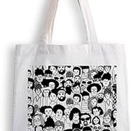 Canvas Tote Bags for Women, College Bag for Girls, Tote Bag for Shopping, Travel & Beach Bags for Women - Peoples - D No - 043-image-67