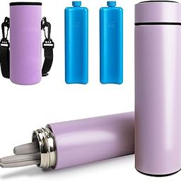 Omoojee Insulin Pens Cooler Travel Case, TSA Approved Medicine Cooler with 2 Biogel Ice Pack, Diabetic Insulin EpiPen Carry Case (Light Purple)-image-85