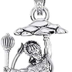 Sterling Silver (92.5% purity) God Hanuman Pendant for Men & Women Pure Silver Lord Bajrang Bali Locket for Good Health & Wealth-image-101
