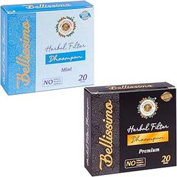 Bellissimo Herbal Cigarette, Tobacco & Nicotine free Herbal Filter Dhoompan, Premium & Mint Flavor, Rolled in Tendu Leaves, Helps Quit, Non-Addictive Cessation, Pack of 2-image-92