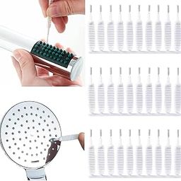 MADHYA Shower Head Cleaning Brush for Small Hole, Multifunctional Shower Head Cleaner Tool Anti-Clogging Nozzle, Showerhead Cleaning Brushes Picks for Pore Gap Household Bathroom, White, Set of 10-45
