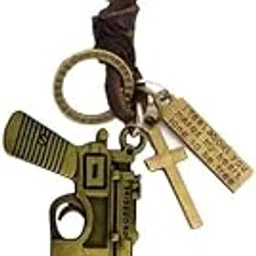 m men style Mens Fashion Bikers Gun Retro Bronze Leather Pendant Necklace Chain For Men And Women Leather202502-picture-29