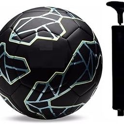 SPORTS ADDA Hand Stitched Messi Football | Suitable for Hard Ground Without Grass | Training Ball | Soccer Ball | for Men/Women | Football Size - 5 with Pump-image-95
