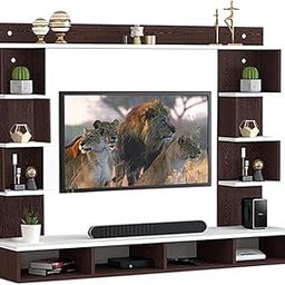 Ankit Crafts 32 to 55 Inches Engineered Wood Wall Mount TV Unit | TV Stand | TV Cabinet | TV Entertainment Unit | Set Top Box Stand (Walnut White) (32-43 Inch with Fitting)-image-16