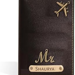 Personalised Name & Charm Leather Passport Cover Holder for Men & Women (Black) Customised Passport Holder for Gift-image-26