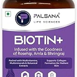 PALSANA Biotin+ Tablets | Advanced Biotin Formula with Amla, Rosehip, Bhringraj, Vitamins & Minerals | Hair Growth, Glowing Skin & Stronger Nails | 120 Tablets-image-13