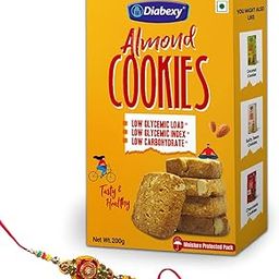 Diabexy Almond Cookies Gift Pack for Diabetics with Free Rakhi- 200g-29