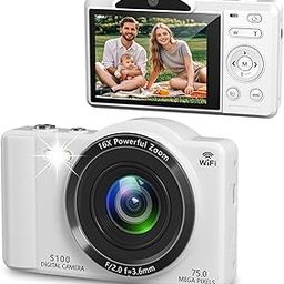 LICAEVEY Digital Camera, 4K 75MP HD Cameras for Photography with Dual Lens Selfie & Anti Shake, 16X Digital Zoom Autofocus Point and Shoot Digital Camera for Teens Adult Beginner (White)-image-20