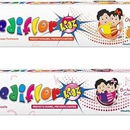 PEDIFLOR Kidz Anti Cavity Protection Toothpaste | Bubble Gum And Orange Flavour Combo Pack Of 2 | Fluoride Toothpaste For Children With Xylitol | Fights Kids Tooth Decay | Vegan | 70G Per Pack-picture-31