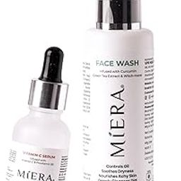 MIERA Daily Glow Duo | Face Wash with Curcumin & Green Tea | Vitamin C Serum with Aloe Vera for Clear, Radiant Skin | Gentle Skincare for All Skin Types-28