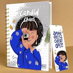 GULBONDA A5 Premium Diary Notebook | Free Acrylic Bookmark | 80 Lined Pages, 120 GSM | 23 x 15 CM | Waterproof Cover | Perfect for Journaling & Gifting (Candid Chaos)-image-12