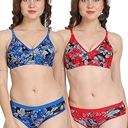 Designer Soft Pure Cotton Women Non-Padded Bra Panty Combo for Daily Use-image-19