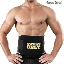 Virtual World Unisex Sweat Waist Fat Burner Body Slimming Belt (Black)-21