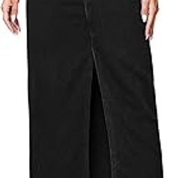 Women's Elegant Blue Solid High Waist Split Thigh Denim Maxi Skirt for Women's & Girl's (Skirt 180)-44