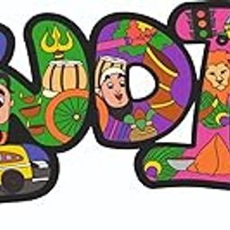 India Souvenir Wooden MDF Fridge Magnet (Multicolour) M-525-image-91