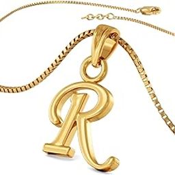 22K 916 Purity Gold Alphabet R Pendant for Women-image-26
