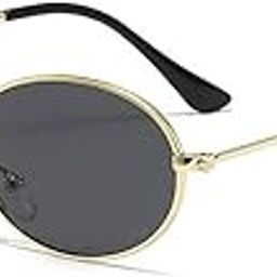 Retro Small Frame Metal Oval Sunglasses for Women Driving Outing Fashion Sunglasses E1154-image-24