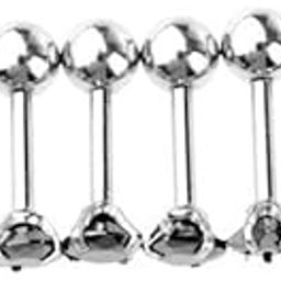 CALANDIS™ 9x8 Pieces Stainless Steel Black Zircon Crystal Labret Lip Ear Earring 16g | Body Piercing Jewelry | Body Jewelry | Fashion Jewelry-image-18