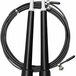 AMIFIT Plastic Speed Jump Rope, Black-31